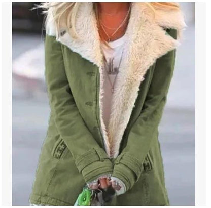 Abrigo de invierno cálido para mujer – Chaqueta de solapa ajustada de Loom & Soul