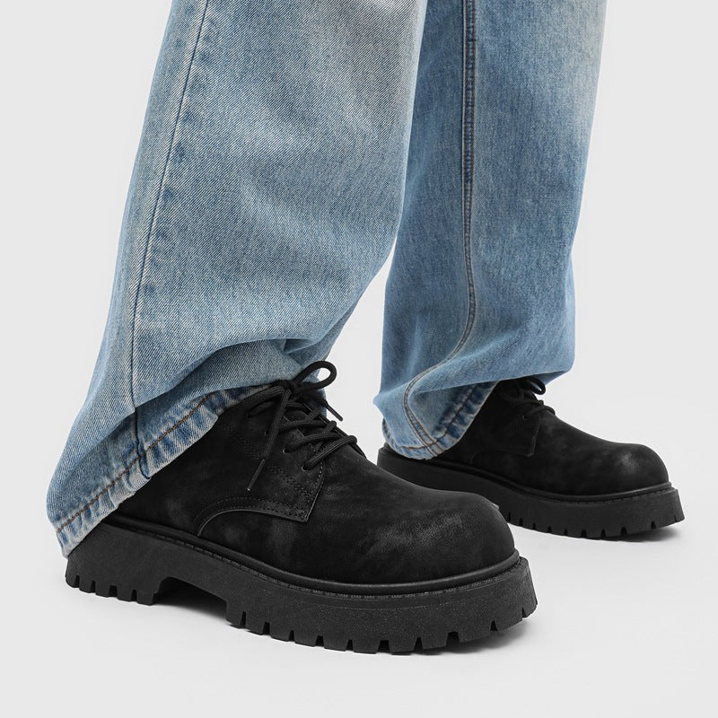 Men’s Retro Work Boots – Low-Top Leather Style Winter Shoes