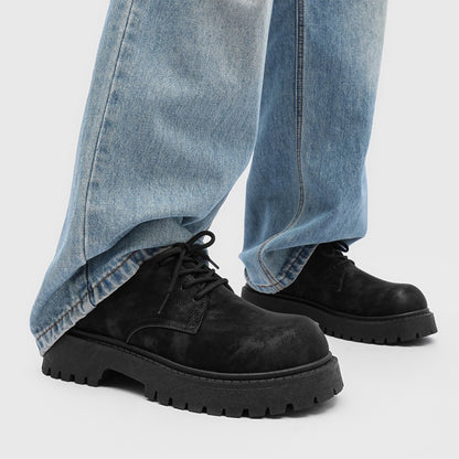 Men’s Retro Work Boots – Low-Top Leather Style Winter Shoes