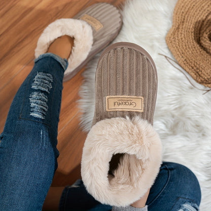 Women’s Thick Sole Slippers – Warm Winter Indoor Comfort
