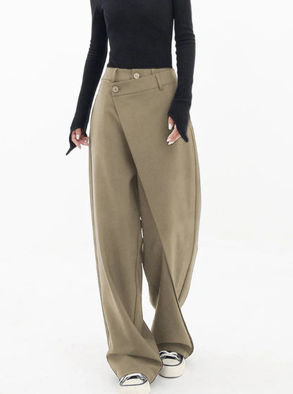Pantalon large irrégulier Loom & Soul™ – Pantalon ample taille haute pour femme