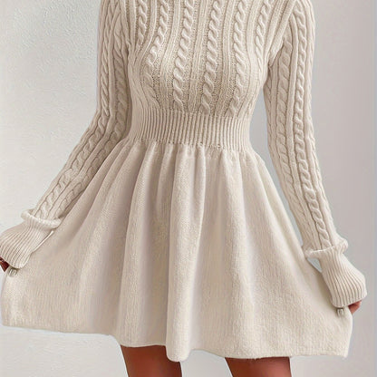 Minivestido entallado de cuello alto – Elegante vestido corto con corte A para eventos
