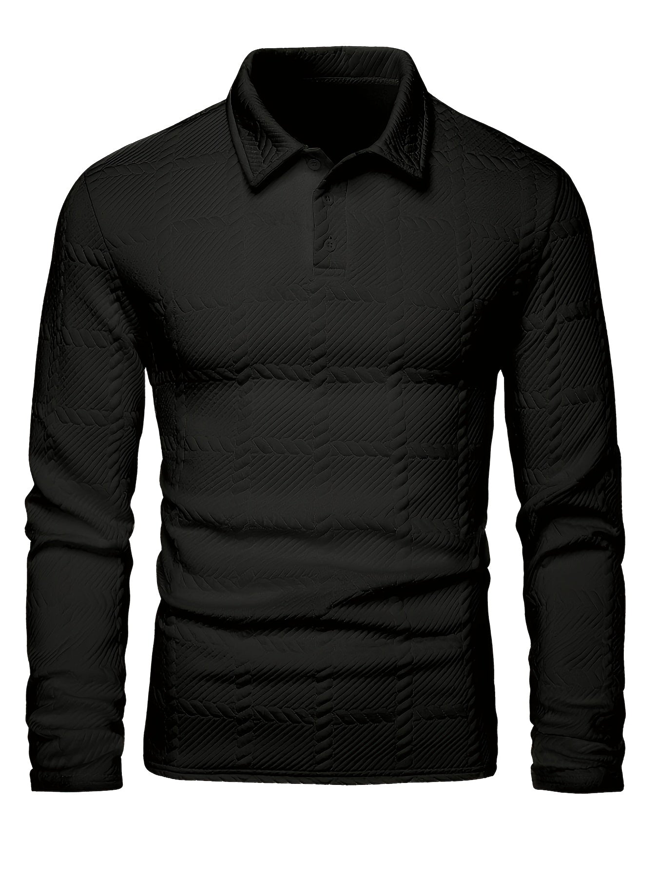Polo de punto para hombre – Top de manga corta con jacquard geométrico