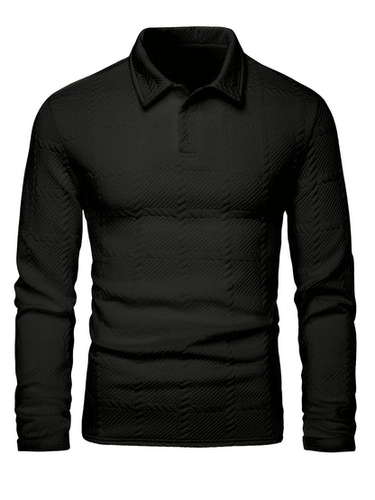 Polo de punto para hombre – Top de manga corta con jacquard geométrico
