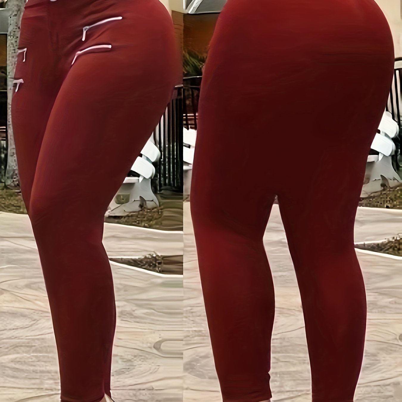 Pantalones de vestir elásticos ajustados de tiro alto con cremallera para mujer