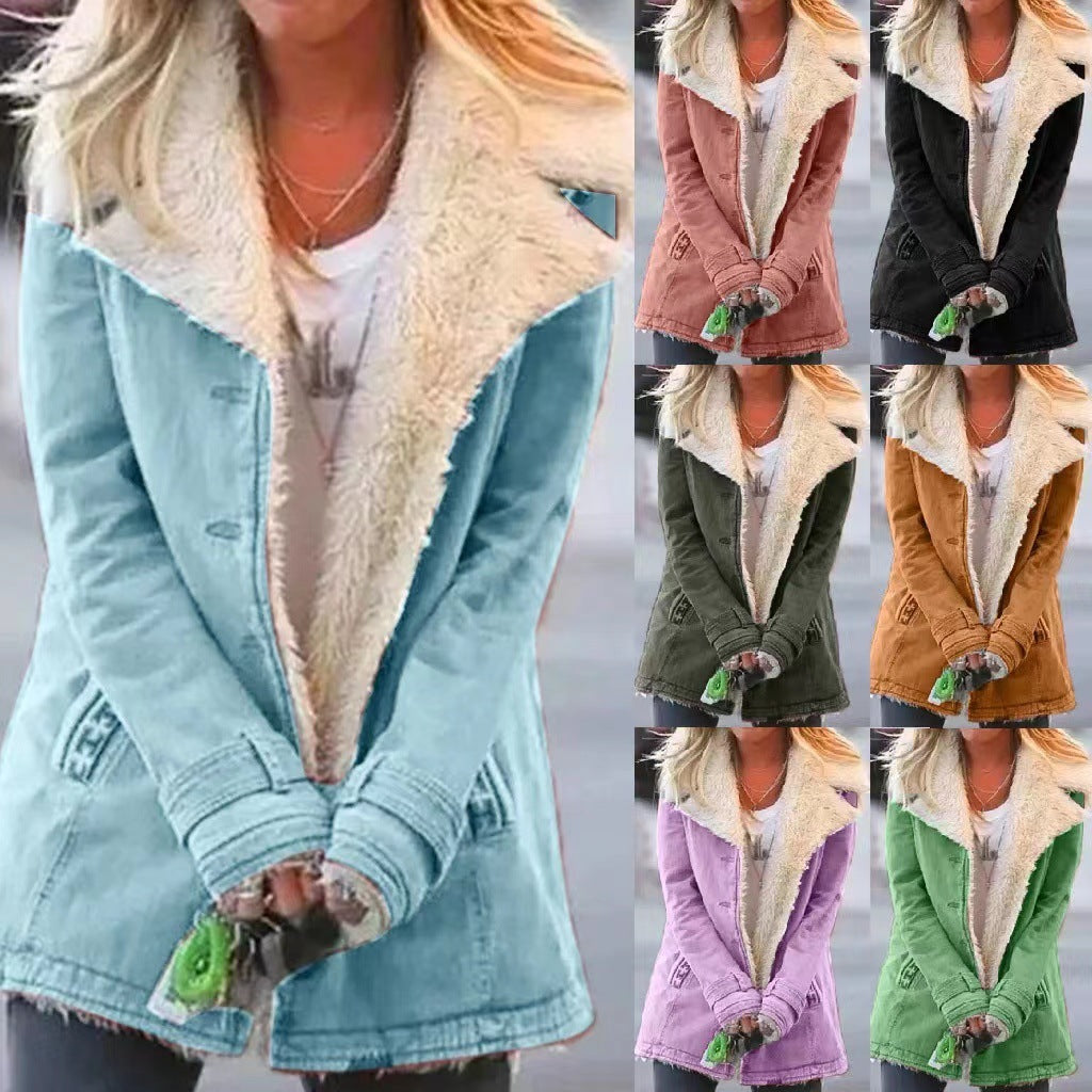 Abrigo de invierno cálido para mujer – Chaqueta de solapa ajustada de Loom & Soul