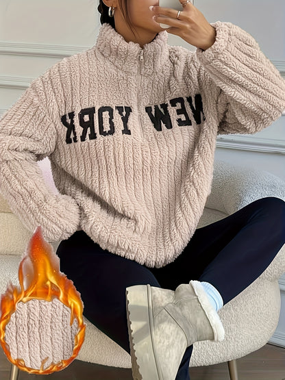 Elegante Abrigo de Punto con Cremallera – Abrigo de Cuello Alto para Mujer Otoño/Invierno