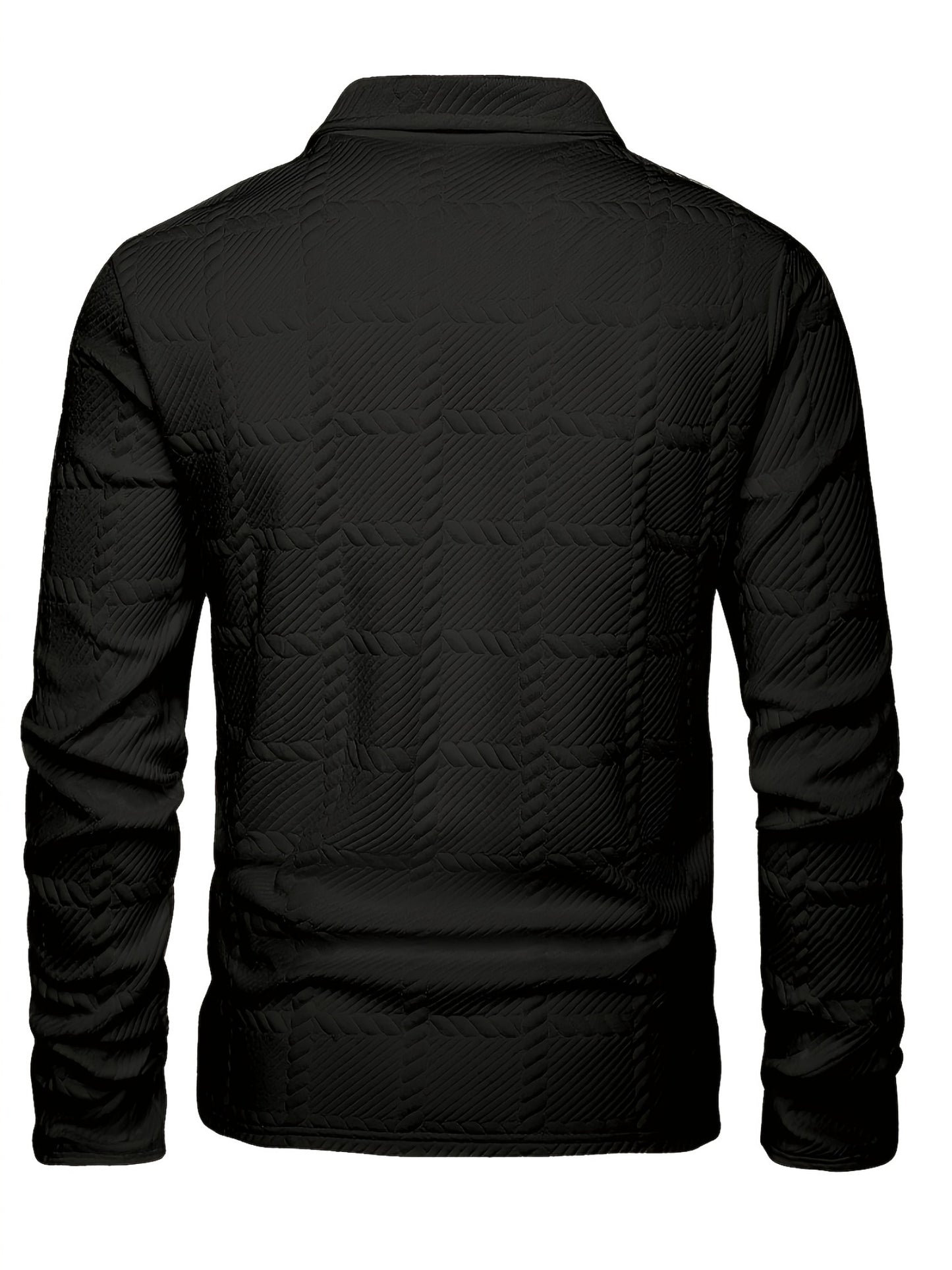 Polo de punto para hombre – Top de manga corta con jacquard geométrico