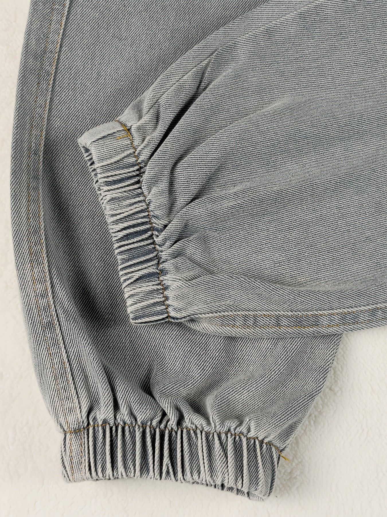 Men’s Drawstring Denim Joggers – Slim Fit Patchwork Jeans