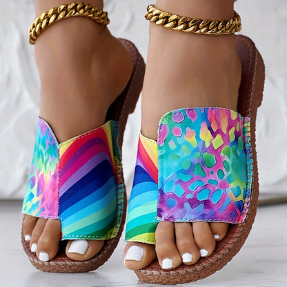 Chanclas con estampado de cebra y leopardo – Sandalias con poste en el dedo de patrón atrevido