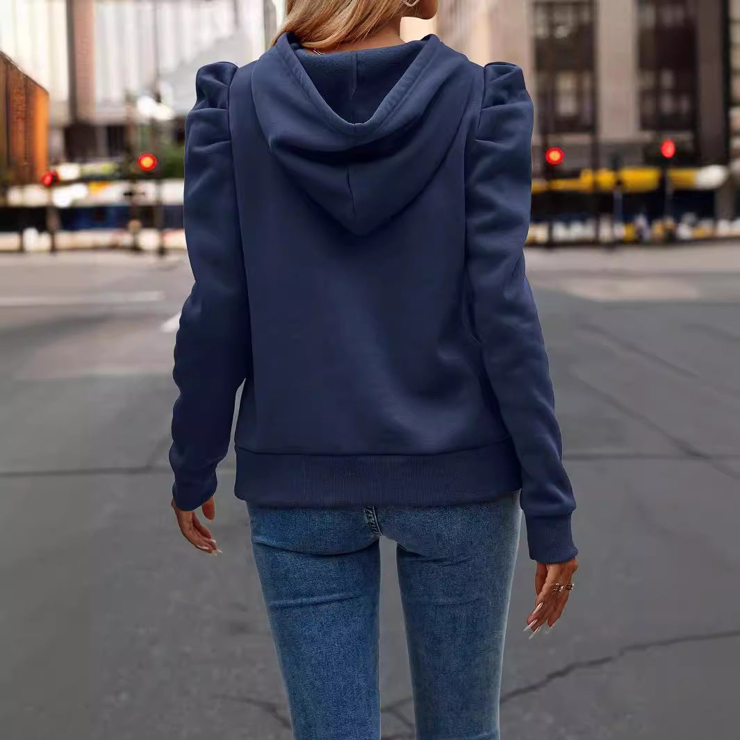 Suéter de manga larga de color liso para mujer – Top casual tipo jersey
