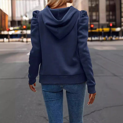 Suéter de manga larga de color liso para mujer – Top casual tipo jersey