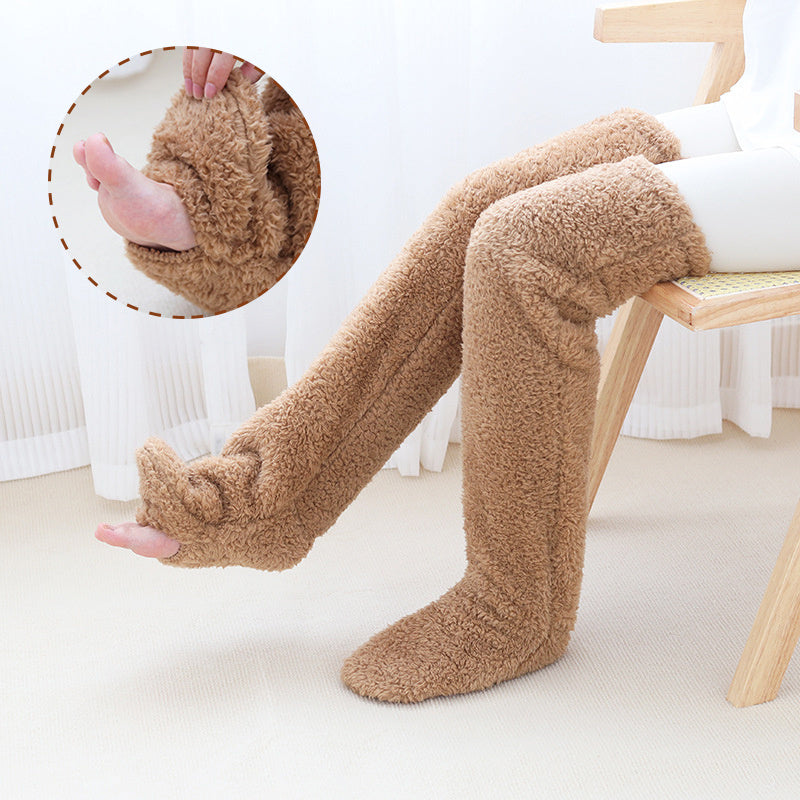 Calcetines largos peludos por encima de la rodilla Loom & Soul™ – Medias unisex cálidas para invierno y para casa