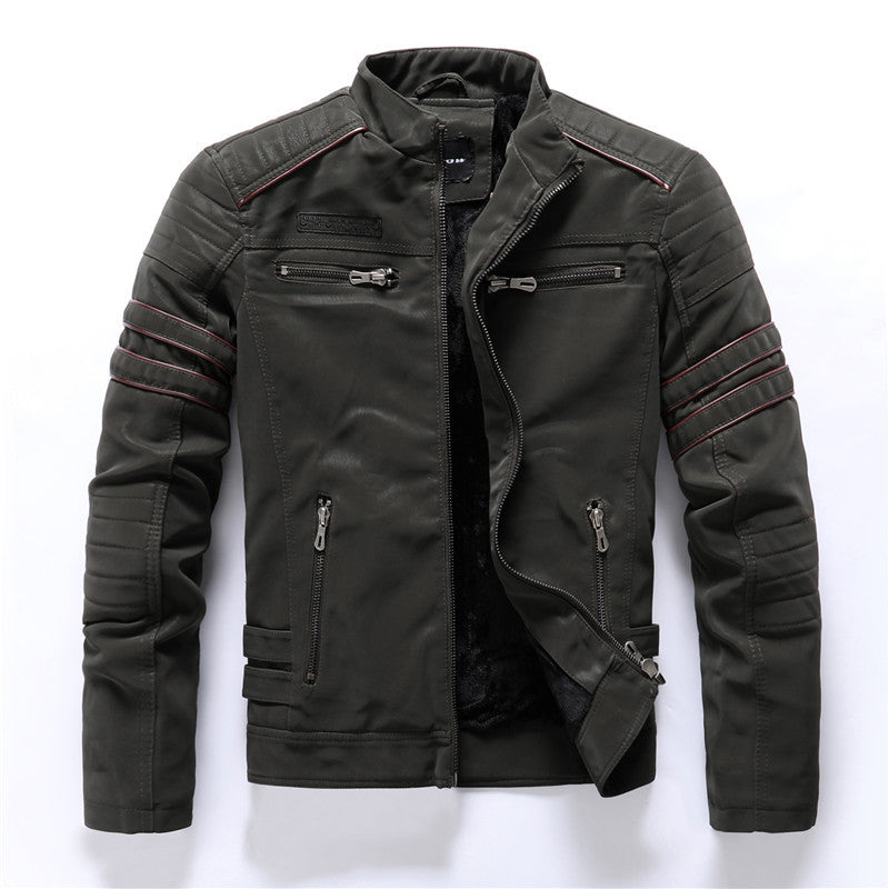 Blouson en cuir PU pour hommes Loom & Soul™ – Manteau de motard style urbain classique avec une touche de modernité