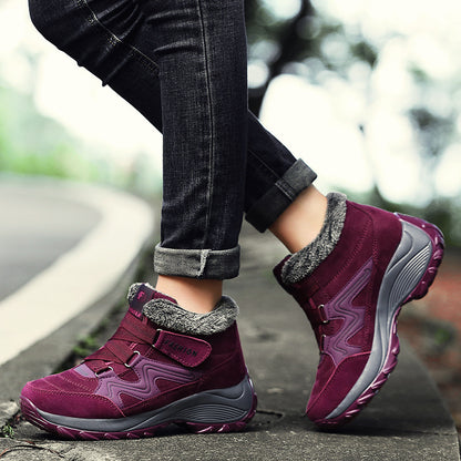 Loom & Soul™ Zapatos de cuero para senderismo de mujer – Botas de trekking impermeables antideslizantes para camping y aventura