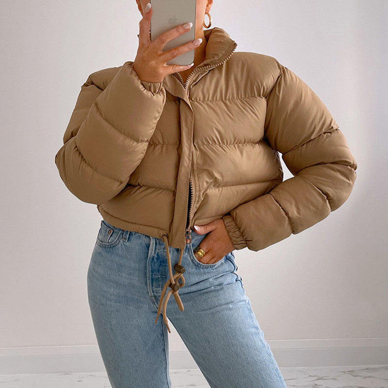 Chaqueta de plumas para mujer Loom & Soul™ – Abrigo acolchado corto bohemio con relleno de seda y algodón y toque retro