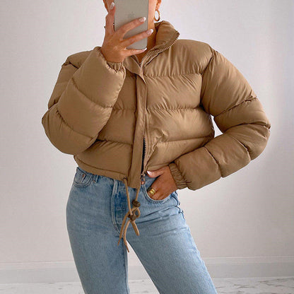 Chaqueta de plumas para mujer Loom & Soul™ – Abrigo acolchado corto bohemio con relleno de seda y algodón y toque retro