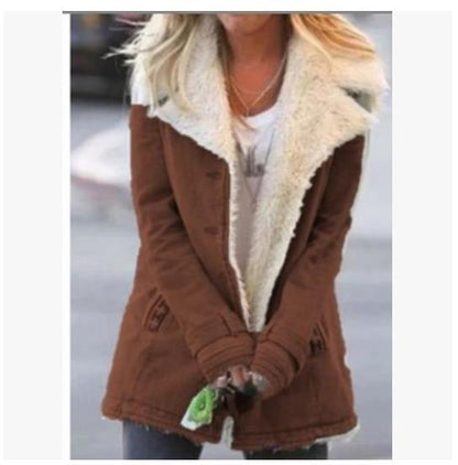 Abrigo de invierno cálido para mujer – Chaqueta de solapa ajustada de Loom & Soul