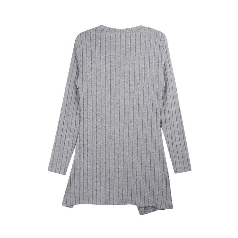 Jersey de punto elegante con abertura, hombros descubiertos y escote cuadrado para mujer