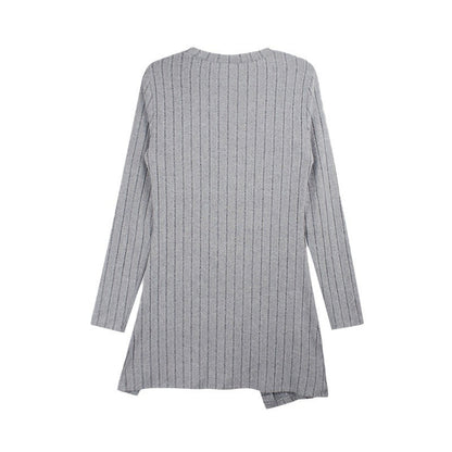 Jersey de punto elegante con abertura, hombros descubiertos y escote cuadrado para mujer