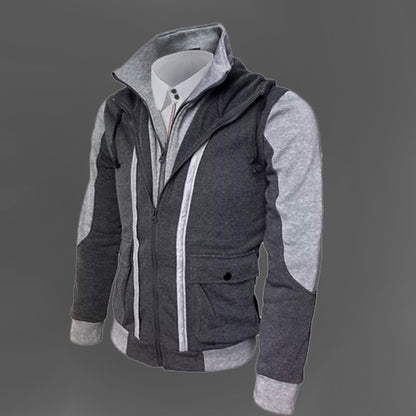 Cárdigan de algodón con capucha para hombre Loom & Soul – Chaqueta con cremallera de corte ajustado para primavera