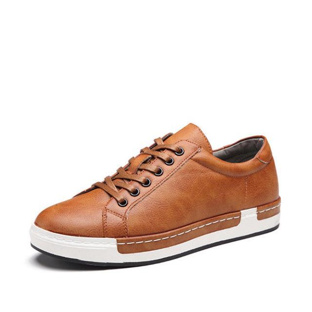 Loom & Soul Zapatos Artesanales de Hombre – Modelo Bajo con Cordones y Talón Plano, Suela de Goma Antideslizante, Interior de PU y Plantilla Acolchada