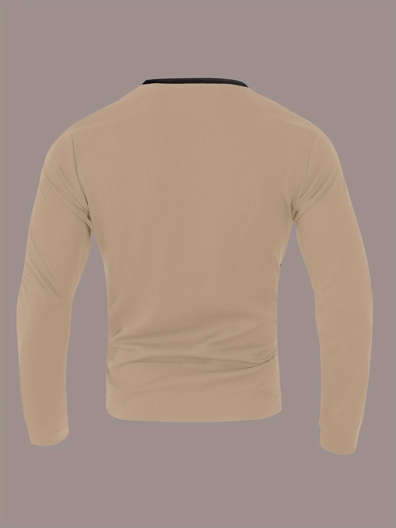 Chemise Henley gaufrée pour homme – Haut boutonnée toutes saisons blanc et noir