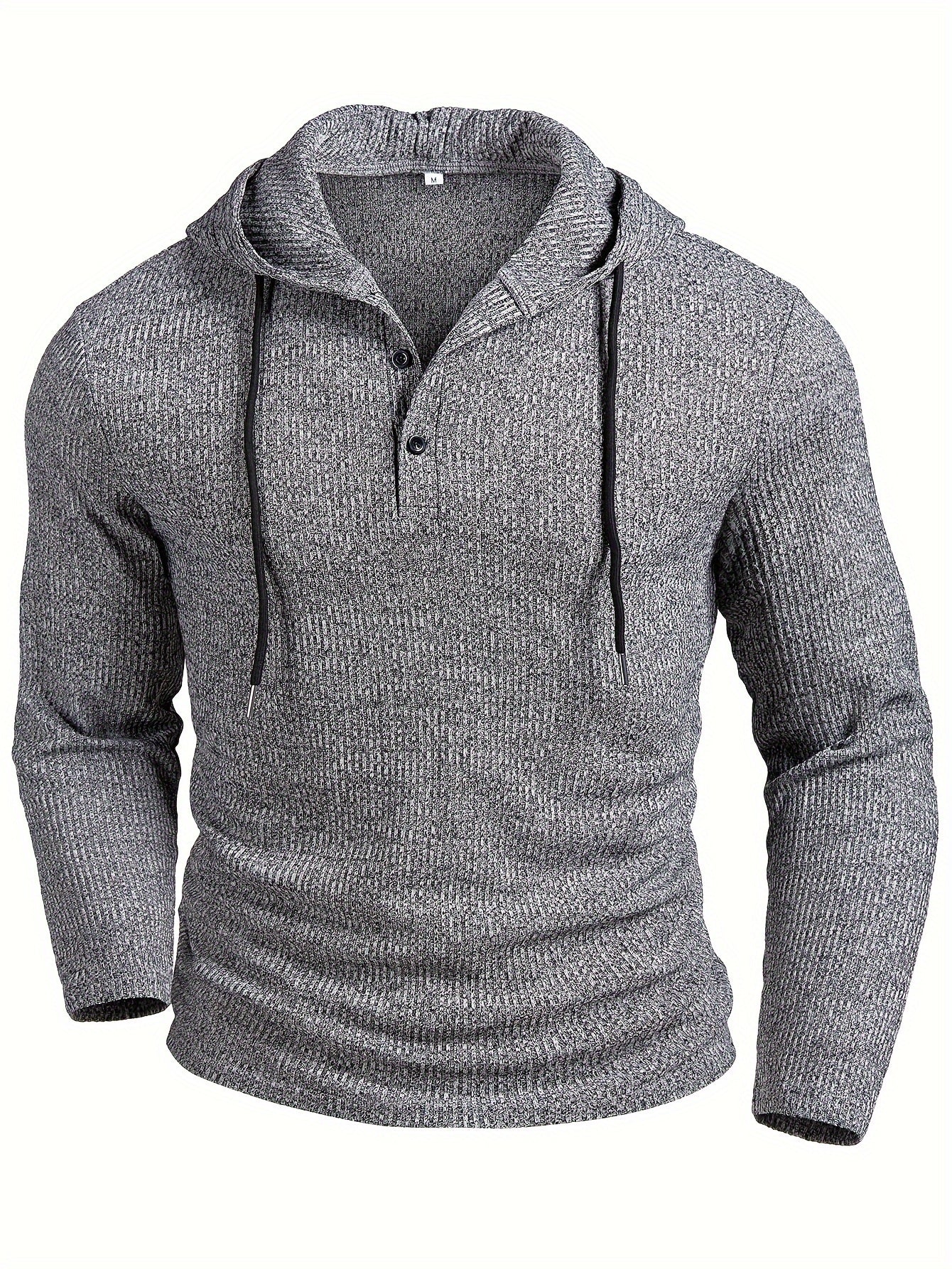 Chemisier Henley côtelé pour homme – Haut tricoté doux à manches longues pour l'automne