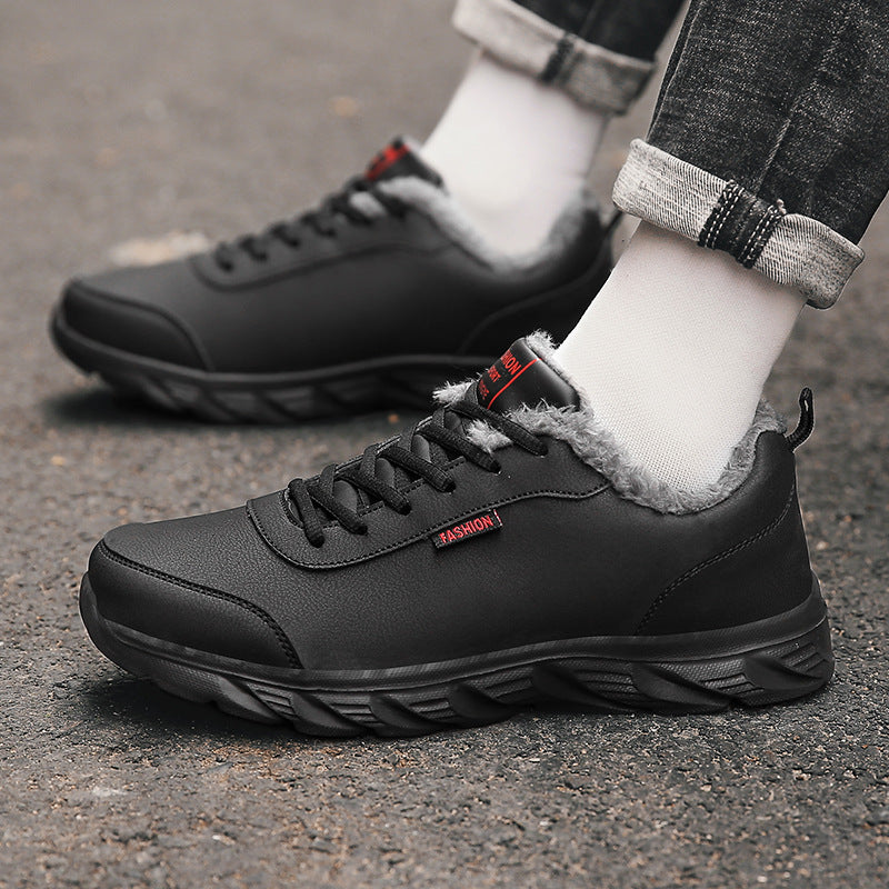 Zapatillas de invierno cálidas Loom & Soul™ para hombre – Impermeables, antideslizantes, zapatos cómodos con forro de felpa