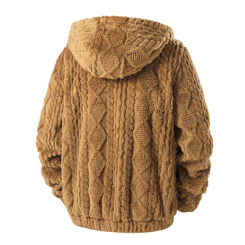 Chaqueta de Vellón con Capucha y Cremallera para Hombre – Ajuste Casual de Pana