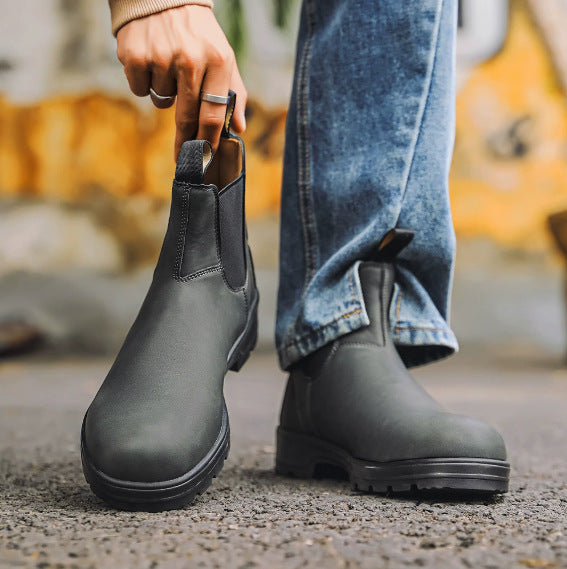 Men’s Retro Chunky Boots – Streetwear Ankle Combat Style