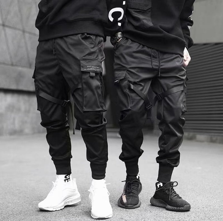 Loom & Soul™ Pantalones de Chándal Harem con Cintas – Pantalones Cargo Urbanos Multibolsillos para Hombre