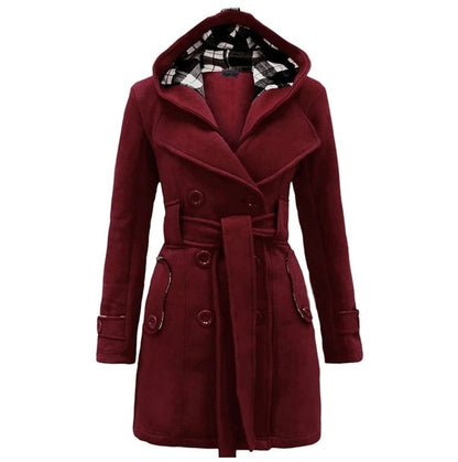 Abrigo de invierno Loom & Soul para mujer – Chaqueta larga con capucha, cálida y gruesa