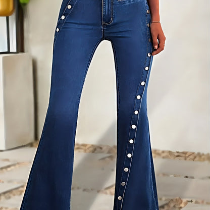 Vaqueros vintage acampanados Sculpt – Vaqueros de talle alto con detalle de botones