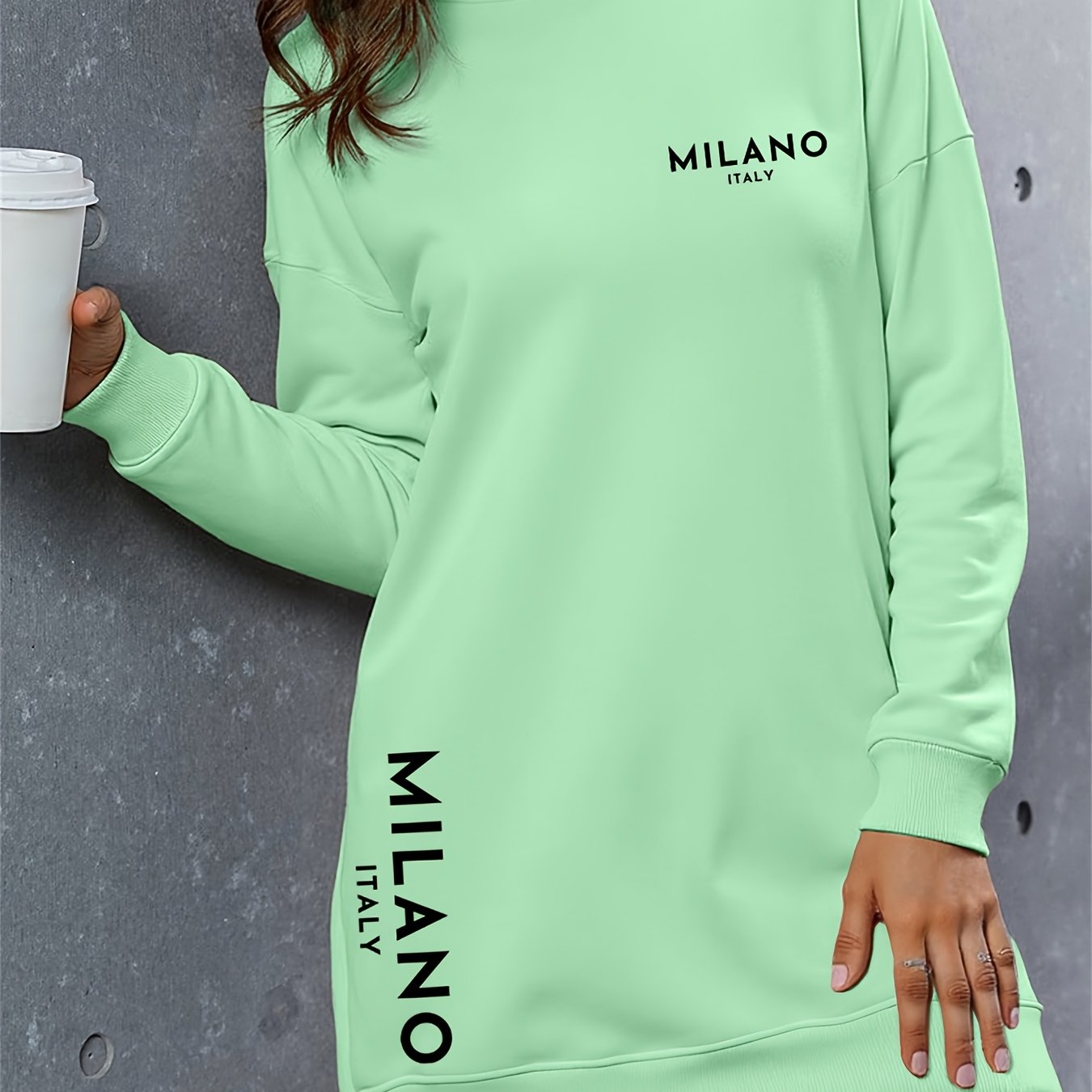 Vestido con capucha extragrande “MILANO” para mujer - Suéter largo y cálido
