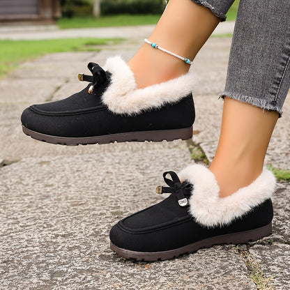 Women’s Fleece-Lined Loafers – Warm Slip-On Winter Shoes