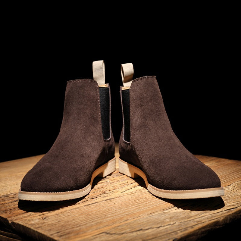 Men’s Suede Chelsea Boots – Classic High-Top Winter Style