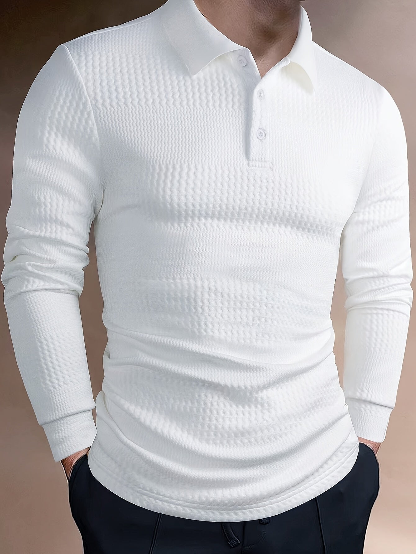 Polo Homme d'Été à Revers Jacquard – Coupe Slim Manches Courtes