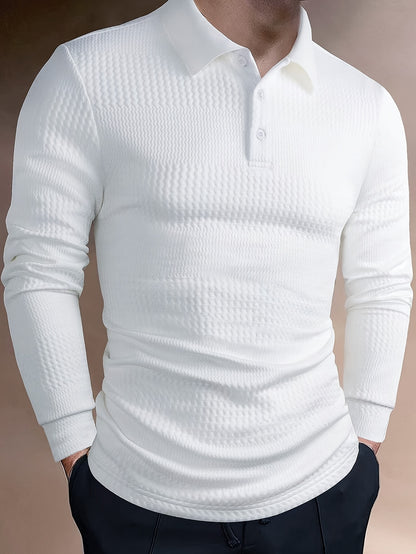 Polo Homme d'Été à Revers Jacquard – Coupe Slim Manches Courtes