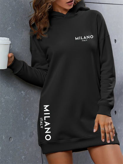 Vestido con capucha extragrande “MILANO” para mujer - Suéter largo y cálido