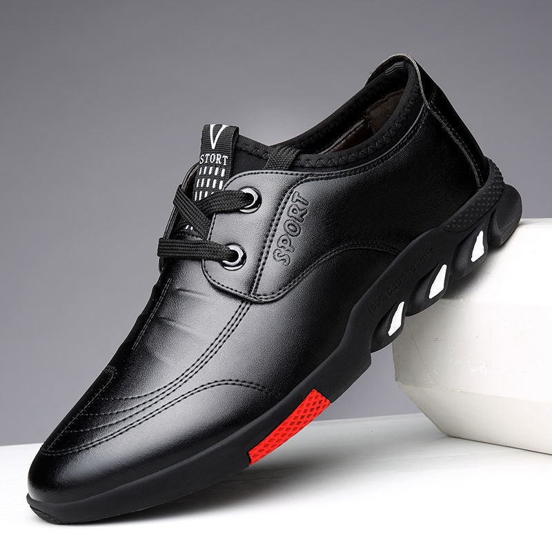 Loom & Soul™ Zapatos de vestir de cuero sintético para hombre – Zapatos planos clásicos para negocios y estilo formal