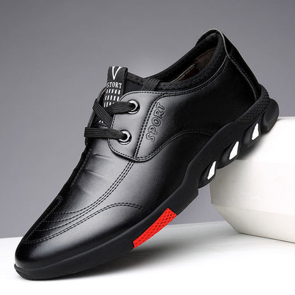 Loom & Soul™ Zapatos de vestir de cuero sintético para hombre – Zapatos planos clásicos para negocios y estilo formal
