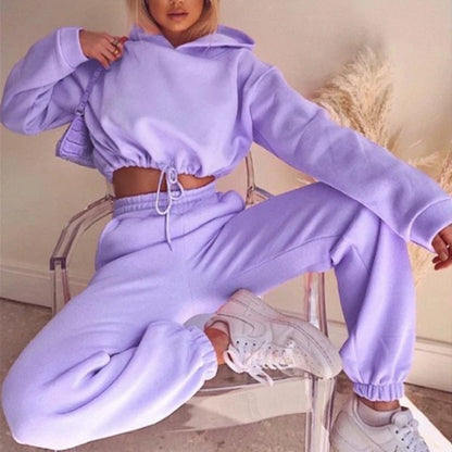 Survêtement 2 pièces femme Loom & Soul – Sweat à capuche manches longues et pantalon, ensemble de sport décontracté