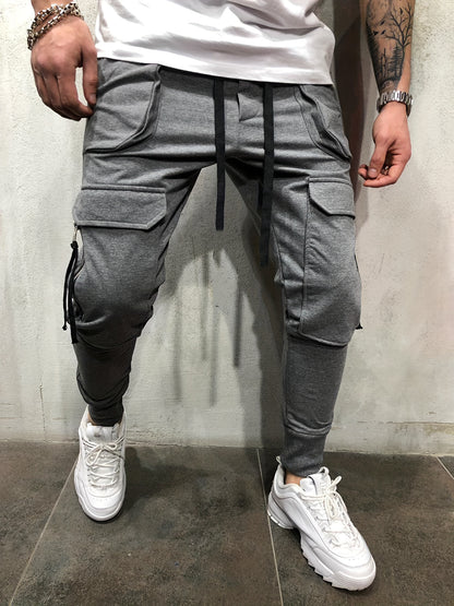 Pantalones Cargo de Hombre Urbanos – Pantalones de Exterior con Cordón y Bolsillos Múltiples