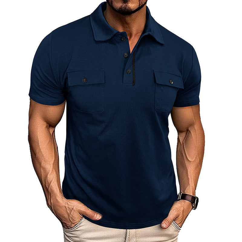 Polo de verano para hombre Loom & Soul™ – Camiseta de manga corta con cuello y bolsillo en el pecho