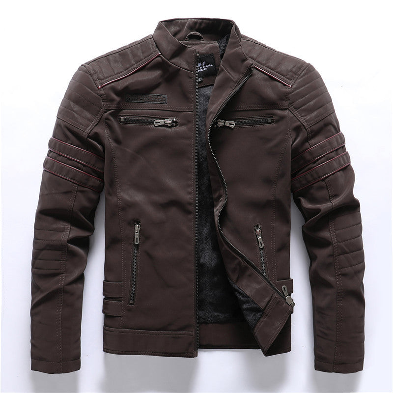 Blouson en cuir PU pour hommes Loom & Soul™ – Manteau de motard style urbain classique avec une touche de modernité