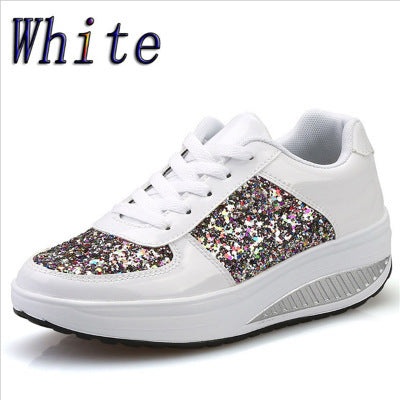 Zapatillas Altas con Lentejuelas Loom & Soul™ para Mujer – Zapatos Vulcanizados de Lona y Cuero con Tira Trasera