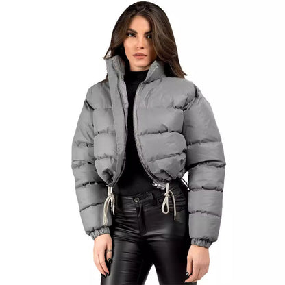 Chaqueta de plumas para mujer Loom & Soul™ – Abrigo acolchado corto bohemio con relleno de seda y algodón y toque retro