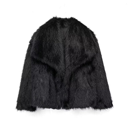 Abrigo de felpa con solapa mullida Loom & Soul™ – Chaqueta de invierno cálida para mujer para una comodidad elegante y sin esfuerzo