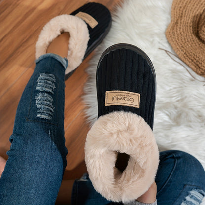Women’s Thick Sole Slippers – Warm Winter Indoor Comfort
